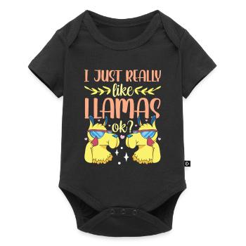 I just like llamas very much animal llama llama - Baby Premium short-sleeve bodysuit - black - Front