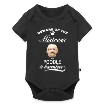 Beware of the mistress, harmless Poodle - Baby Premium Kurzarmbody - Schwarz - Vorne