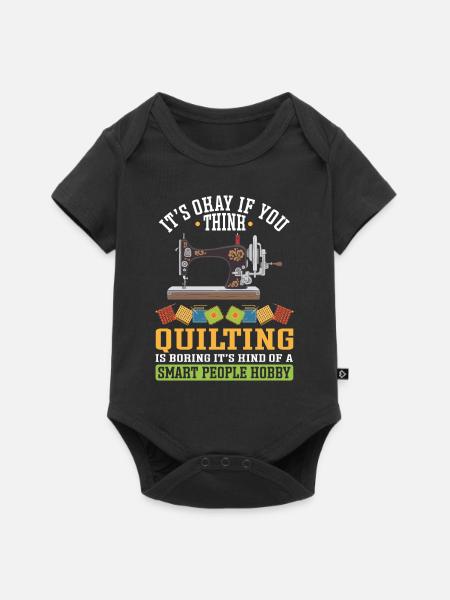 Quilten Geschenk Nähen Stricken Quilter - Baby Premium Kurzarmbody - Schwarz