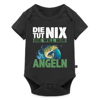 Damen Die tut nix die will nur angeln | Anglerin - Baby Premium Kurzarmbody - Schwarz - Vorne