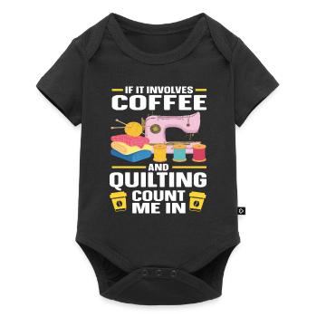 Quilten Geschenk Nähen Stricken Quilter - Baby Premium Kurzarmbody - Schwarz - Vorne