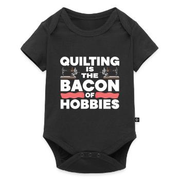 Quilten Geschenk Nähen Stricken Quilter - Baby Premium Kurzarmbody - Schwarz - Vorne