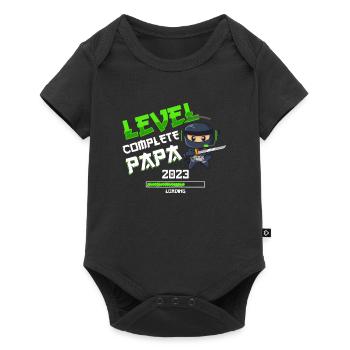 Level Complete PAPA 2023 Loading Father-to-be - Baby Premium short-sleeve bodysuit - black - Front