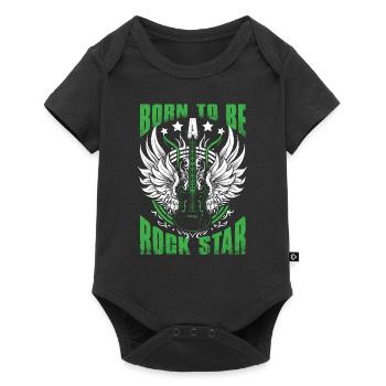 Né pour être une rock star - Body à manches courtes Premium Bébé - noir - Devant