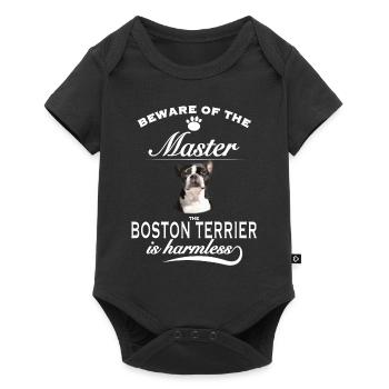Beware of the master, harmless Boston Terrier - Baby Premium short-sleeve bodysuit - black - Front