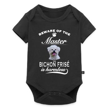 Beware of the master, harmless Bichon Frisé - Baby Premium short-sleeve bodysuit - black - Front