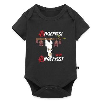Angepisst von Angepasst Be Different Lama Anarchie - Baby Premium Kurzarmbody - Schwarz - Vorne