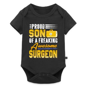 Proud Son Of A Freaking Awesome Surgeon Funny - Baby Premium Kurzarmbody - Schwarz - Vorne