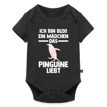 Tiermotiv Pinguin - Baby Premium Kurzarmbody - Schwarz - Vorne