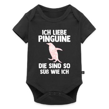 Tiermotiv Pinguin - Baby Premium Kurzarmbody - Schwarz - Vorne
