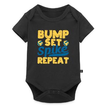 Bump Set Spike Repeat Funny Volleyball Liebhaber - Baby Premium Kurzarmbody - Schwarz - Vorne