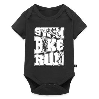 Swim Bike Run Triathlon Bike Triathlete Training - Baby Premium short-sleeve bodysuit - black - Front