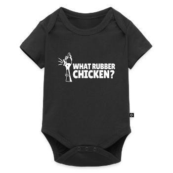 What Rubber Chickens Gummihuhn - Baby Premium Kurzarmbody - Schwarz - Vorne