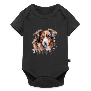 Australian Shepherd - Baby Premium short-sleeve bodysuit - black - Front