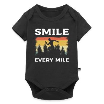 Smile Every Mile Marathonläufer - Baby Premium Kurzarmbody - Schwarz - Vorne