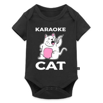 Karaoké Cat Chanteur - Body à manches courtes Premium Bébé - noir - Devant