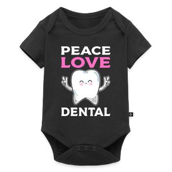 Peace Love Dental Dentist - Baby Premium short-sleeve bodysuit - black - Front