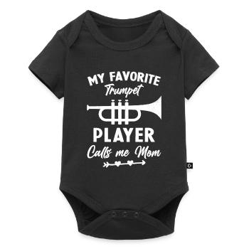Woman my favorite trumpeter calls me mom - Baby Premium short-sleeve bodysuit - black - Front