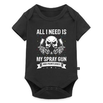Kfz-Lackierer Angebot für Autolackierer - Baby Premium Kurzarmbody - Schwarz - Vorne