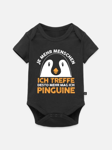 Tiermotiv Pinguin - Baby Premium Kurzarmbody - Schwarz