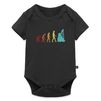 Harpist Evolution Concert Harp Harp Music - Baby Premium short-sleeve bodysuit - black - Front