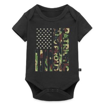 American Flag Independence Day Patriotic & Proud - Baby Premium short-sleeve bodysuit - black - Front