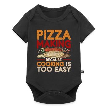 pizza maker pizza making cooking is too easy - Baby Premium short-sleeve bodysuit - black - Front