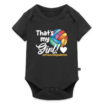 C’est ma fille fière maman de volleyball drôle - Body à manches courtes Premium Bébé - noir - Devant
