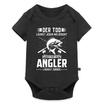 Angeln Fishing Fisher Angelrute Karpfen Rute Fisch - Baby Premium Kurzarmbody - Schwarz - Vorne