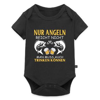 Angeln Fishing Fisher Angelrute Karpfen Rute Fisch - Baby Premium Kurzarmbody - Schwarz - Vorne
