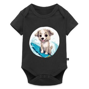 Surfing Animals, doux chiens - Body à manches courtes Premium Bébé - noir - Devant