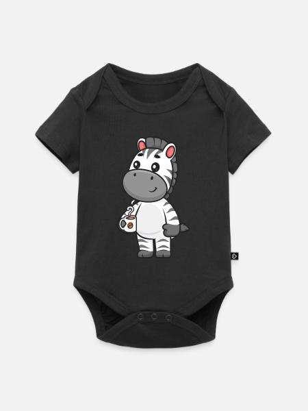 Zebra - Baby Premium Kurzarmbody - Schwarz