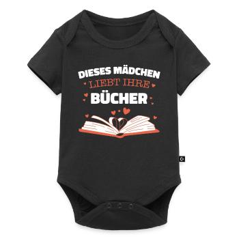 Buch Lesen Bücher Buch Nerd Bücherwurm - Baby Premium Kurzarmbody - Schwarz - Vorne