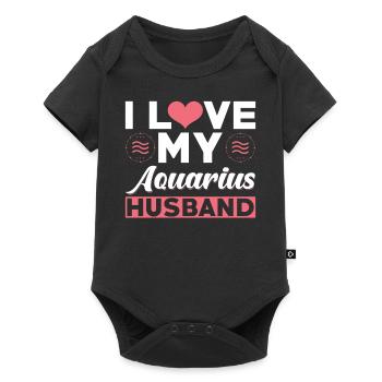 I love my Aquarius husband - Baby Premium short-sleeve bodysuit - black - Front