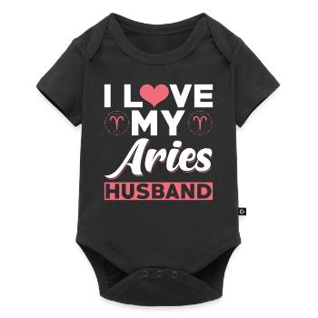 I love my Aries husband - Baby Premium short-sleeve bodysuit - black - Front