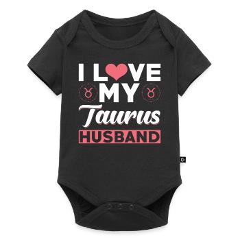 I love my bull husband - Baby Premium short-sleeve bodysuit - black - Front