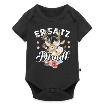 Ersatz Dirndl T-Shirt Tracht Damen Trachtenshirt - Baby Premium Kurzarmbody - Schwarz - Vorne
