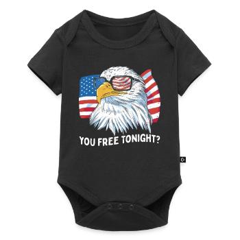 Vous êtes libre ce soir Bald Eagle America - Body à manches courtes Premium Bébé - noir - Devant