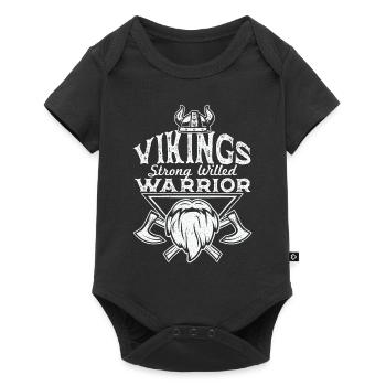 Strong Willed Vikings Warrior - Baby Premium Kurzarmbody - Schwarz - Vorne