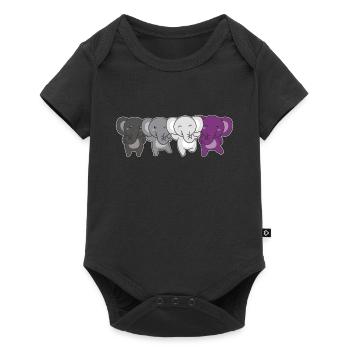 Asexual Flag Pride LGBTQ Elephant - Baby Premium short-sleeve bodysuit - black - Front