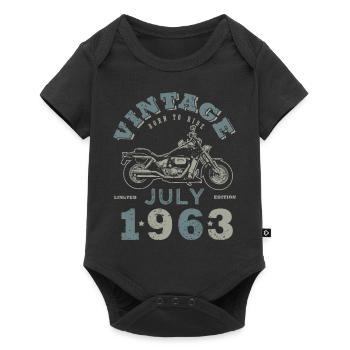 Born in July 1963 60 years old motorcycle - Baby Premium short-sleeve bodysuit - black - Front
