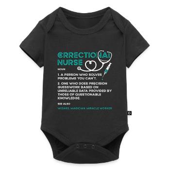 Infirmière correctionnelle Une personne qui résout l’argent mince - Body à manches courtes Premium Bébé - noir - Devant