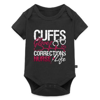 Correctional Nurse Cuffs Gloves Corrections Nurses - Baby Premium short-sleeve bodysuit - black - Front