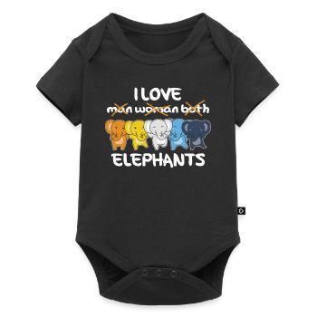 Aroace Flag Pride LGBTQ Cute Elephant - Baby Premium short-sleeve bodysuit - black - Front