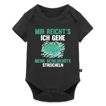 Schildkröte Schildkröten - Baby Premium Kurzarmbody - Schwarz - Vorne