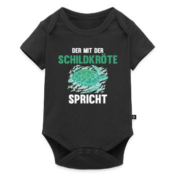 Schildkröte Schildkröten - Baby Premium Kurzarmbody - Schwarz - Vorne