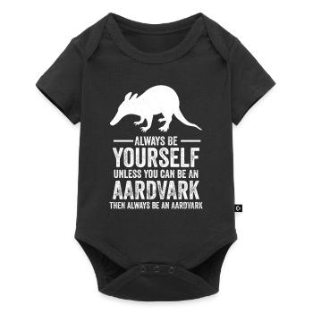 Erdferkel - Baby Premium Kurzarmbody - Schwarz - Vorne
