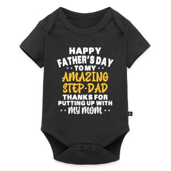 Joyeuse fête des pères Beau Père Fête des pères - Body à manches courtes Premium Bébé - noir - Devant
