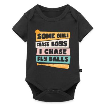 Drôle d’humour de fille de softball - Body à manches courtes Premium Bébé - noir - Devant