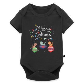 Merry Catmas Cat Christmas Cat Decoration - Baby Premium short-sleeve bodysuit - black - Front